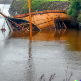 Bergung des Hanseschiffs in der Trave