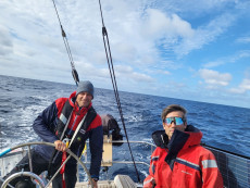 Crewfoto nach erfolgreicher Biskaya Überquerung | Foto: Clara