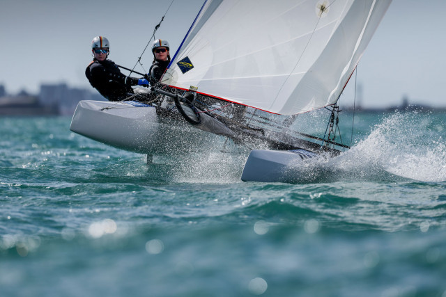 Frederic und Catharina im Nacra 15 | Foto: Paul Wyeth / RYA