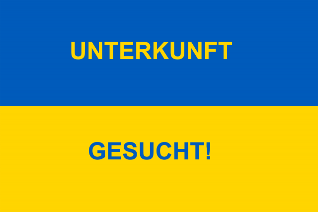 Ukraine Flagge mit Aufruf | Foto: LYC